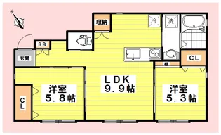 ラヴィ松戸【1階】の間取り