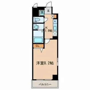北斗ハイツ 北館【8階】の間取り