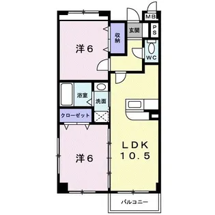 グランベアー【2階】の間取り