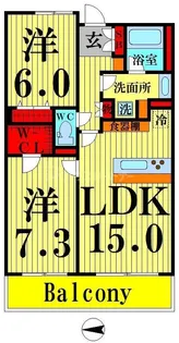 ロイヤルパークス西新井【4階】の間取り