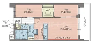 プレジオ北綾瀬ASIAN【6階】の間取り