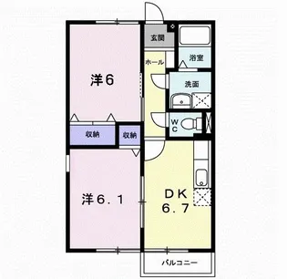 アーバンハイツK【1階】の間取り