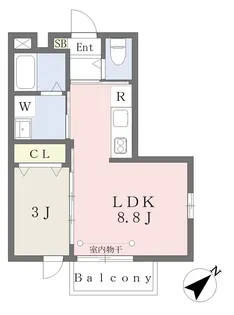 プライムテラス高砂【3階】の間取り