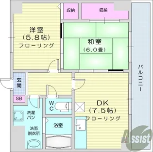 タマヤマンション【4階】の間取り