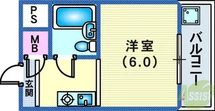 コスモメイト北野【3階】の間取り