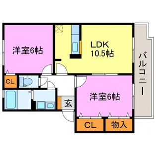 夢咲きの里B・C・F棟【2階】の間取り
