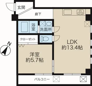 コンフォートピア町田【5階】の間取り