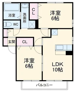 サニーフラットII【1階】の間取り