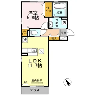 ライジングサンIII【1階】の間取り