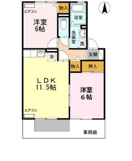 セジュールスール【1階】の間取り