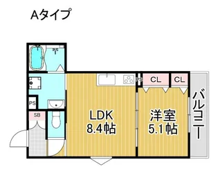 クリエオーレ山王【2階】の間取り