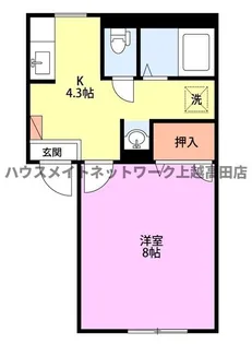 コーポカメリアD棟【2階】の間取り