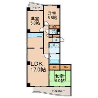 カサブランカ【6階】の間取り