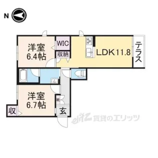 シャーメゾンシャルール【1階】の間取り