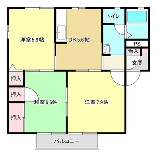 ラグナ・アロサールD【2階】の間取り