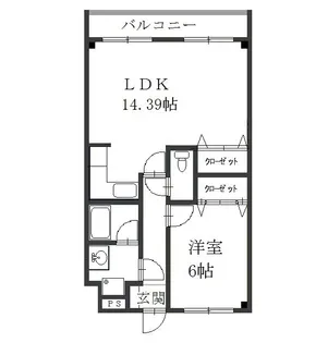 1LDKの間取り画像