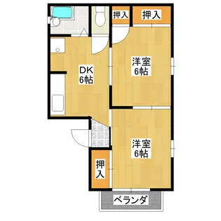 ツインハイツ宝【2階】の間取り