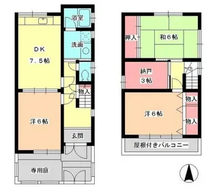 兵庫県姫路市網干区大江島【一戸建】の間取り