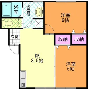 ウィング八幡【1階】の間取り