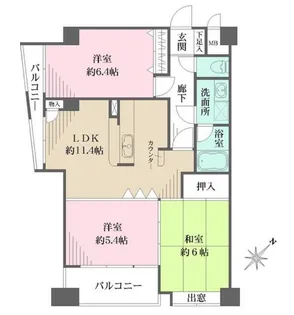 ソレイユ雪谷【4階】の間取り