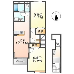 LE MIRAGE【2階】の間取り