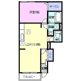 スカイハイツ22【1階】の間取り