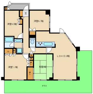 東急ドエル アルス江田【1階】の間取り