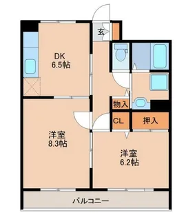 ロイヤルアニヴァーサリー若林【4階】の間取り