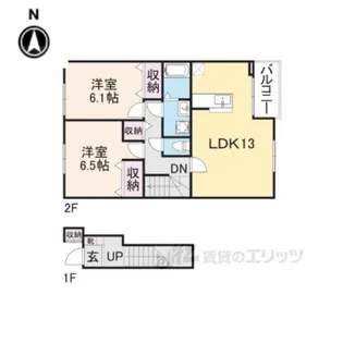 アーバン縄手B【2階】の間取り