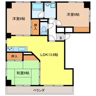 岐阜県岐阜市早苗町7【マンション】の間取り