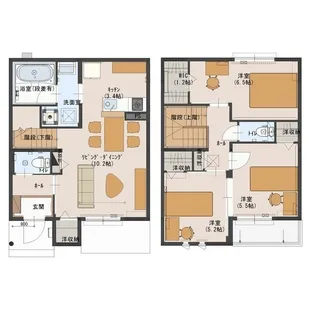 栃木県宇都宮市上戸祭町【一戸建】の間取り