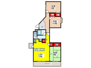 サンライズマンションドムス諏訪森【4階】の間取り