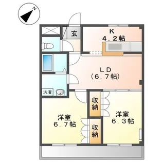 ピースフル【2階】の間取り