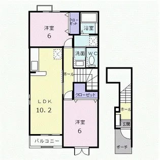 広島県広島市安佐北区亀山7【アパート】の間取り