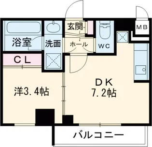 1DKの間取り画像