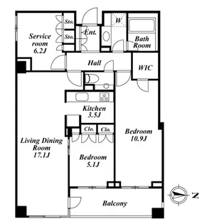 コスモリード南麻布【3階】の間取り