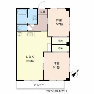 サンハイツもみじヶ丘【2階】の間取り