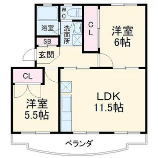 サンパレス林【1階】の間取り