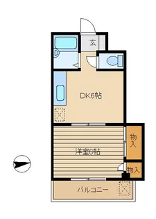 1DKの間取り画像
