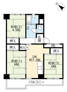 UR東札幌六条【7階】の間取り