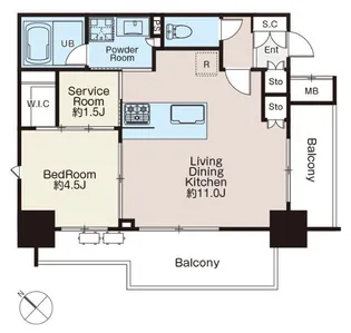 1SLDKの間取り画像