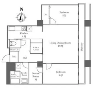 リバーシティ21イーストタワーズ10棟【37階】の間取り