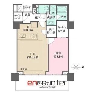 プラウド恵比寿ヒルサイドガーデン【6階】の間取り