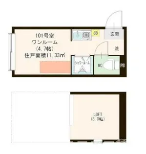 ハーモニーテラスFIOREIII【1階】の間取り