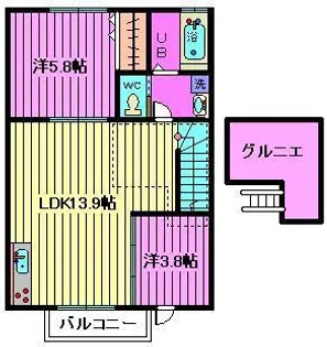 埼玉県さいたま市大宮区上小町【アパート】の間取り