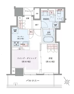 ザ・パークハウス神戸タワー【7階】の間取り
