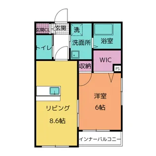 メルベーユ・トロア【1階】の間取り