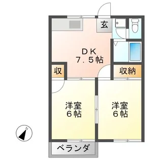 フィフティーンラブ西ヶ丘【2階】の間取り