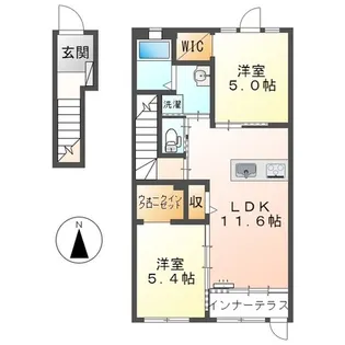クレールスクエア【2階】の間取り