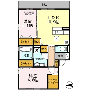 ハピネスA【1階】の間取り